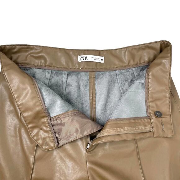 Zara Full Length Francoise Faux Leather Pants Sz L bloggers favorite - Picture 7 of 12